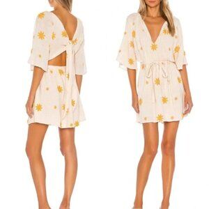 SUNDRESS x REVOLVE Aya Metallic Daisy Embroidered Mini Dress